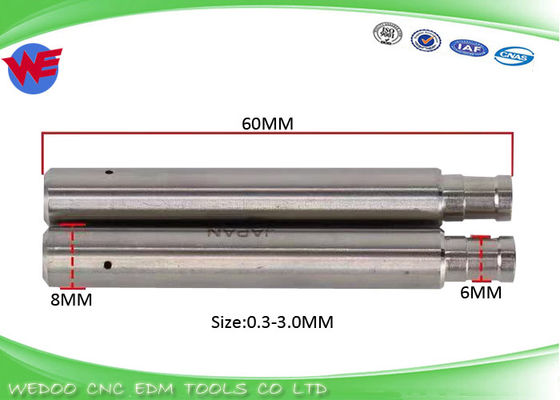 Guia de tubos de cerâmica inoxidável Z140 Para máquina de perfuração EDM 8*6*60mmL 0,1mm-3,2mm